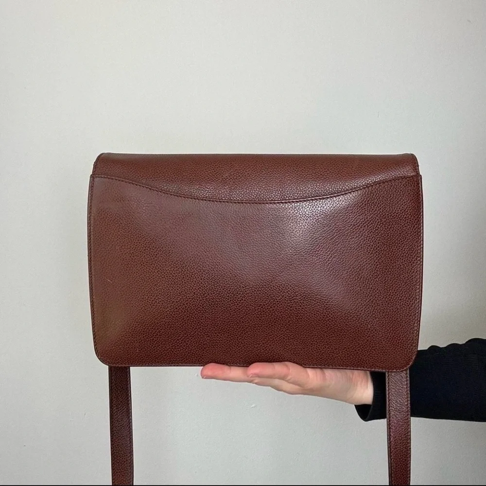 Vintage Coach Madison Royalton Pebbled Leather Maple Brown turn lock ITALY - Picture 5 of 7
